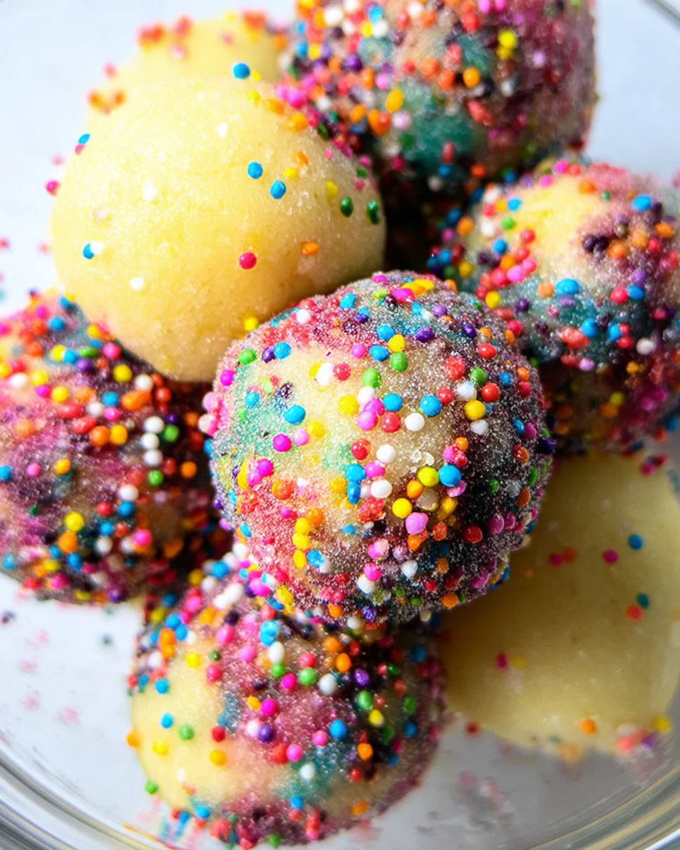 Applesauce Birthday Cake Protein Balls