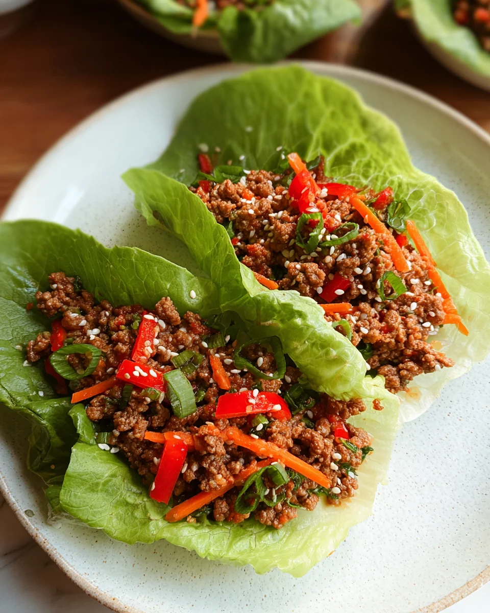 Asian Style Ground Beef Lettuce Wraps