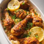 Baked Chicken Legs and Rice