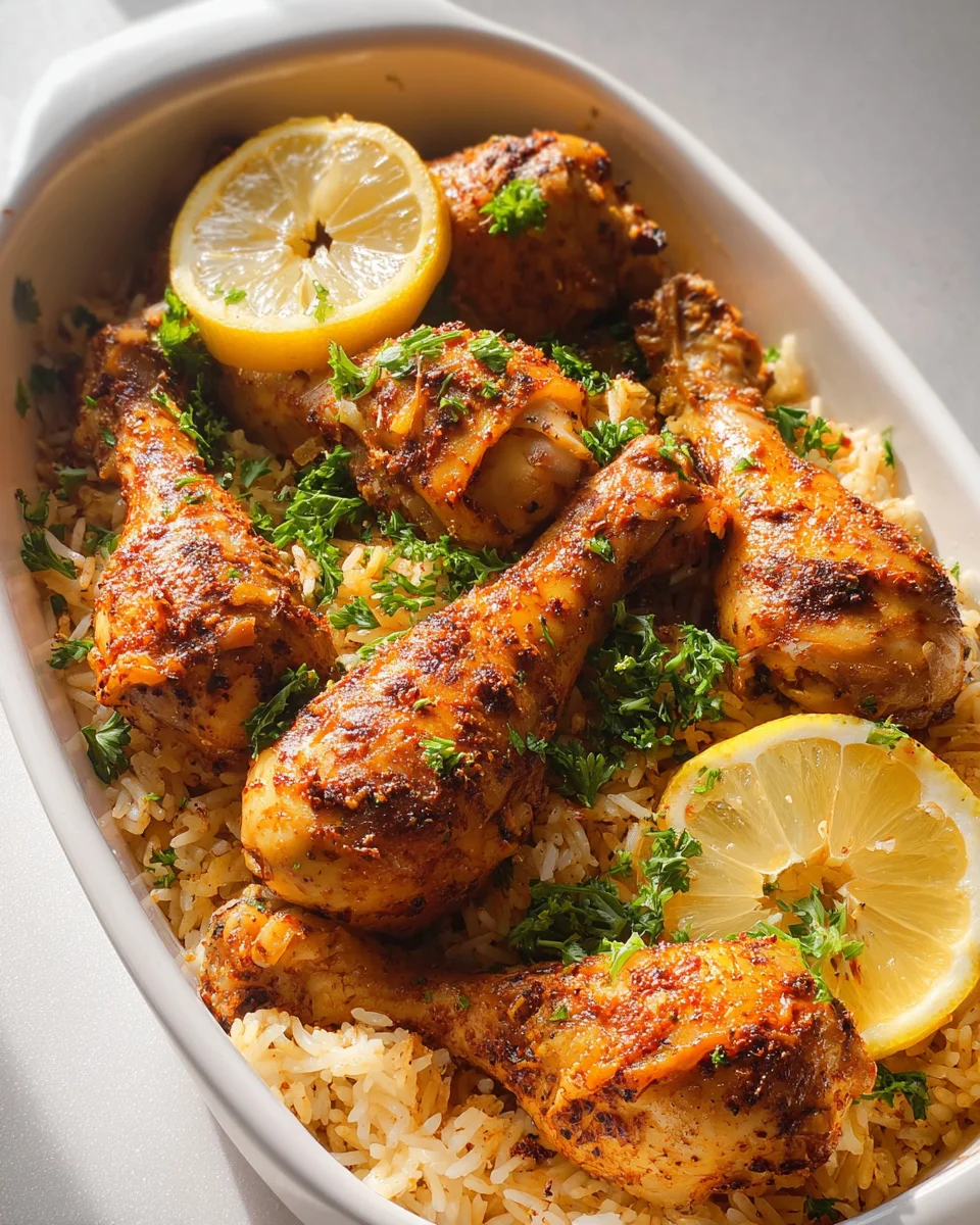Baked Chicken Legs and Rice