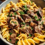 Beef Stroganoff with Egg Noodles