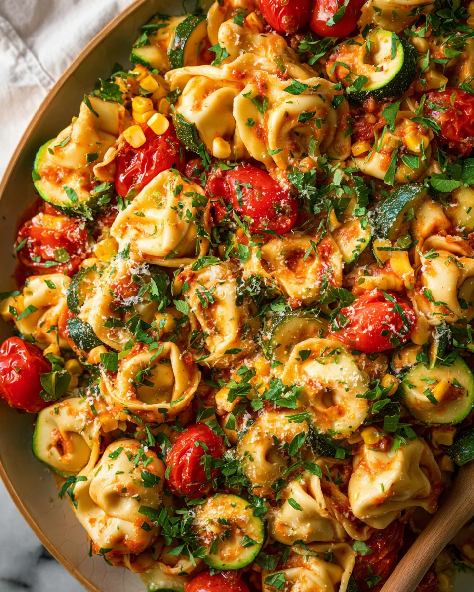 Cheese Tortellini with Summer Veggies