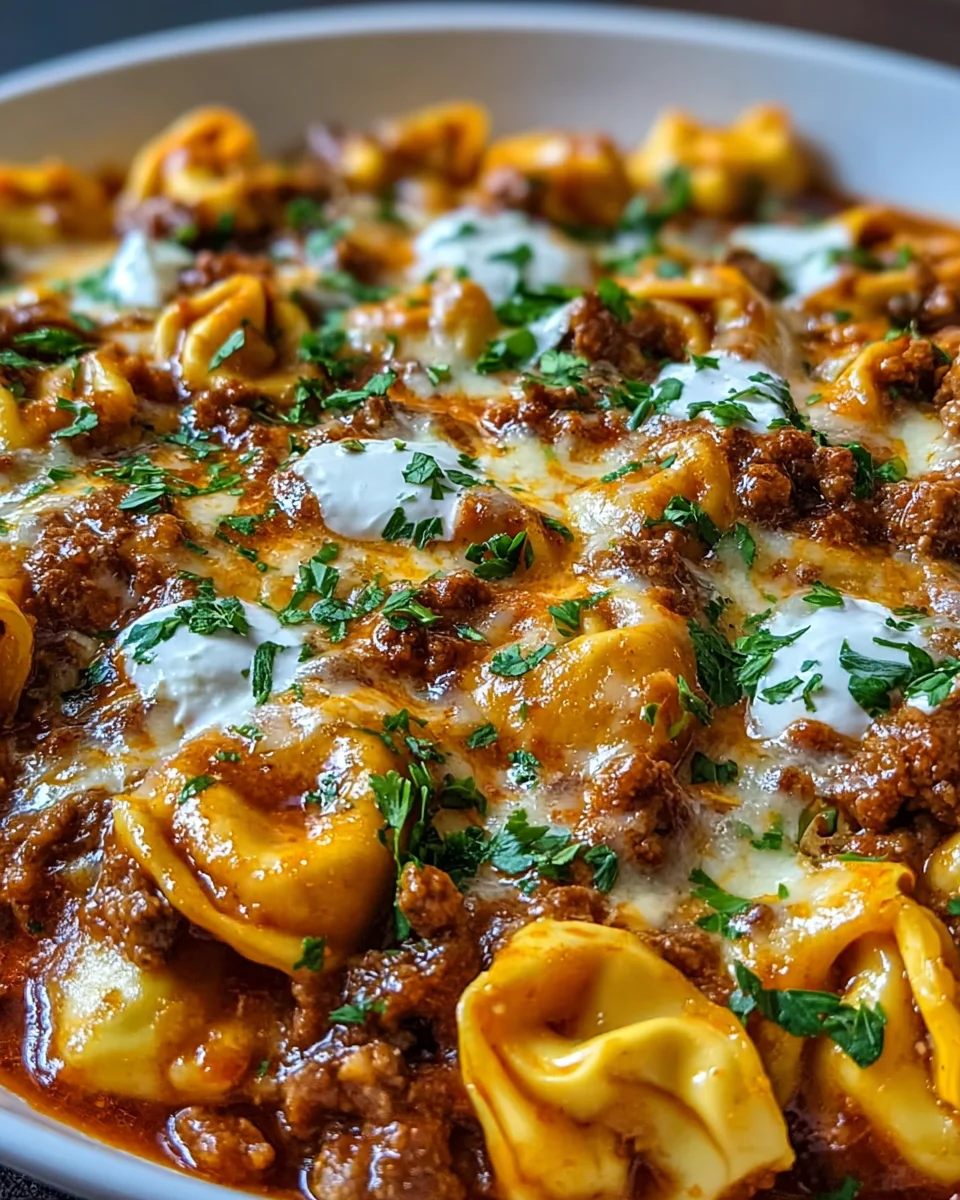 Cheesy Beef Enchilada Tortellini