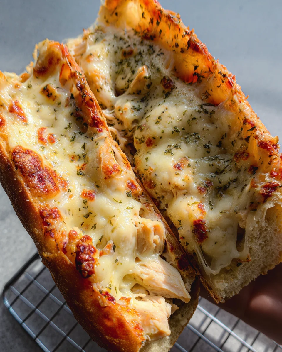 Cheesy Chicken Garlic Bread Sandwich