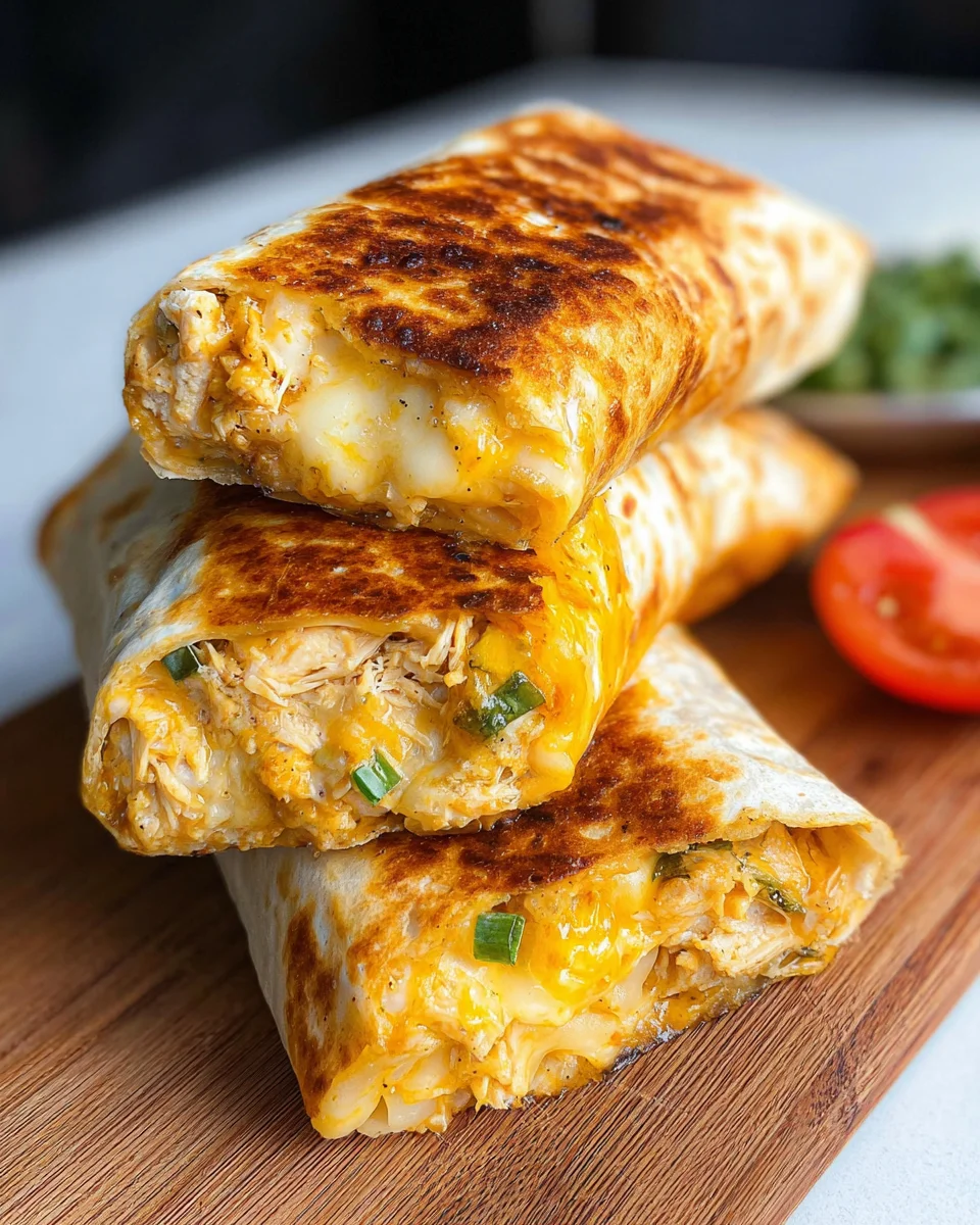 Cheesy Garlic Chicken Wraps