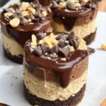 Chocolate Peanut Butter Mini Cheesecakes