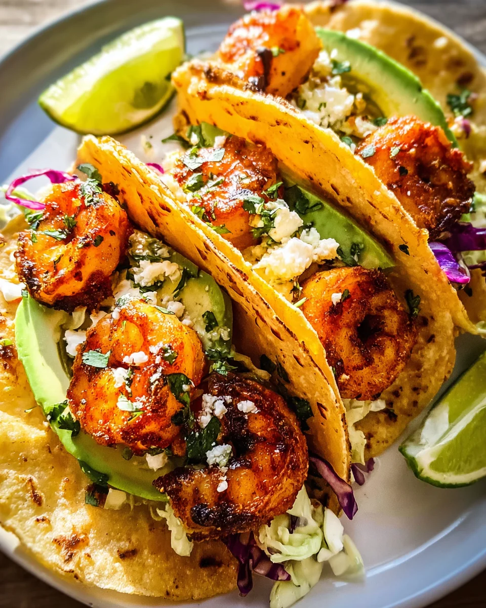 Cilantro Lime Shrimp Tacos with Creamy Slaw