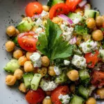Cottage Cheese and Chickpeas Salad