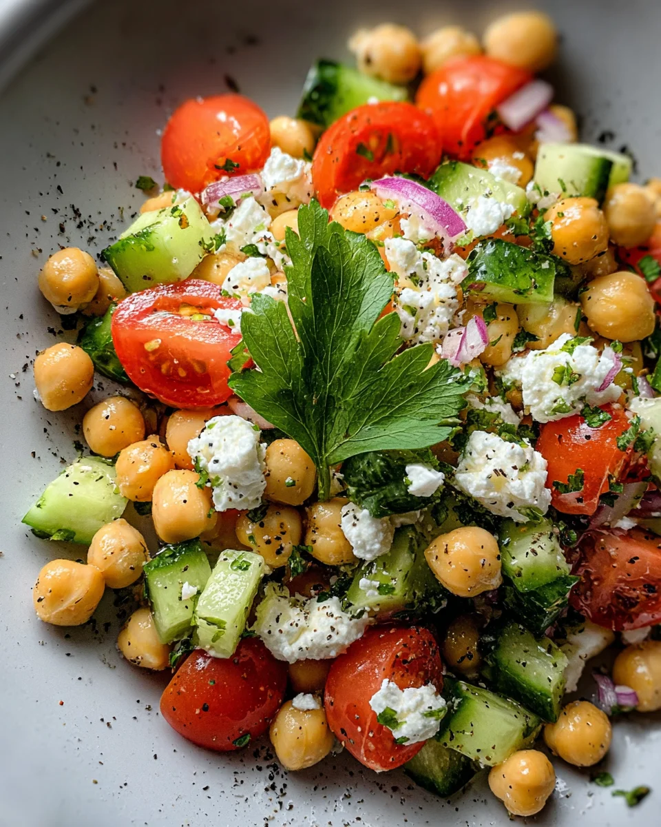 Cottage Cheese and Chickpeas Salad