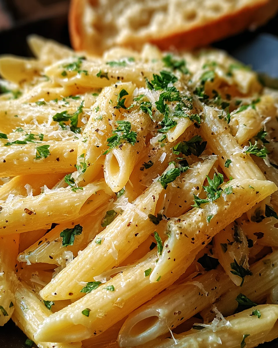 Creamy Garlic Penne Pasta