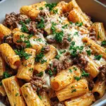 Creamy Parmesan Beef Rigatoni