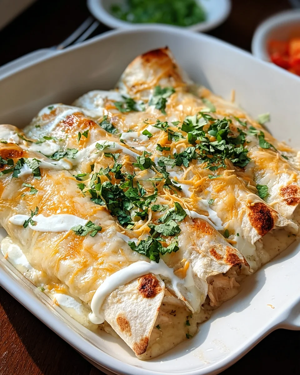 Creamy White Chicken Enchiladas