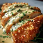 Crispy Parmesan Chicken with a Rich Garlic Sauce