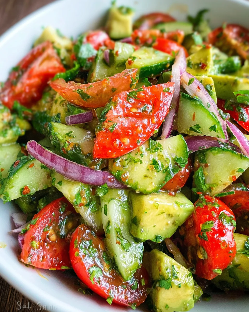 Cucumber Tomato Avocado Salad