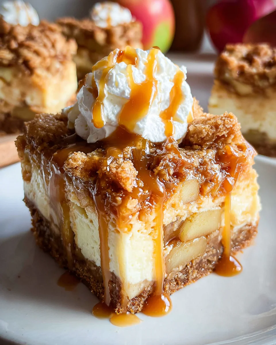 Easy Caramel Apple Cheesecake Bars