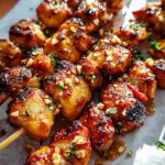 Easy Grilled Asian Chicken Skewers with Honey Garlic Sauce