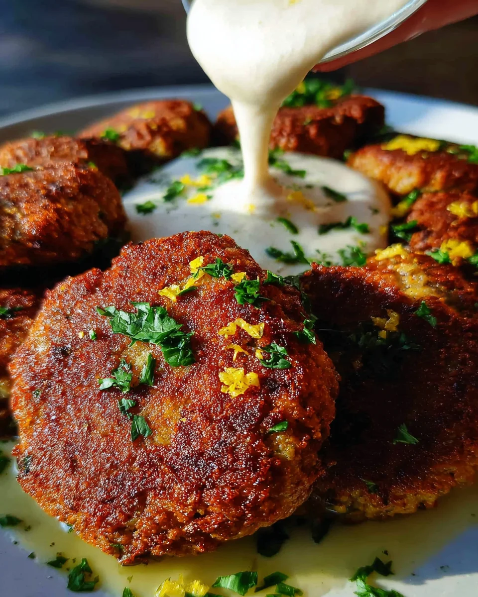 Easy Lentil Patties (with Lemon Tahini Dip)