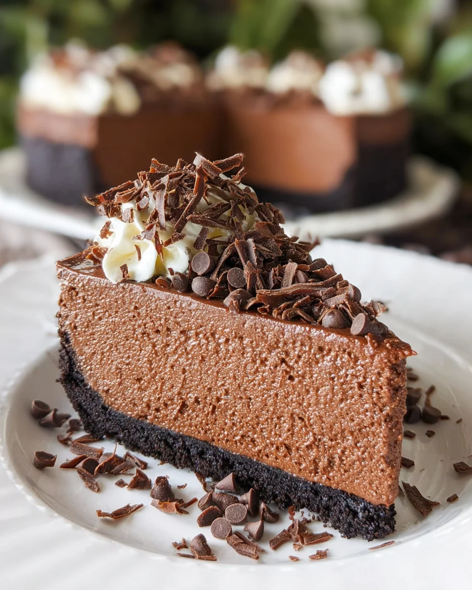 Easy No Bake Chocolate Cheesecake