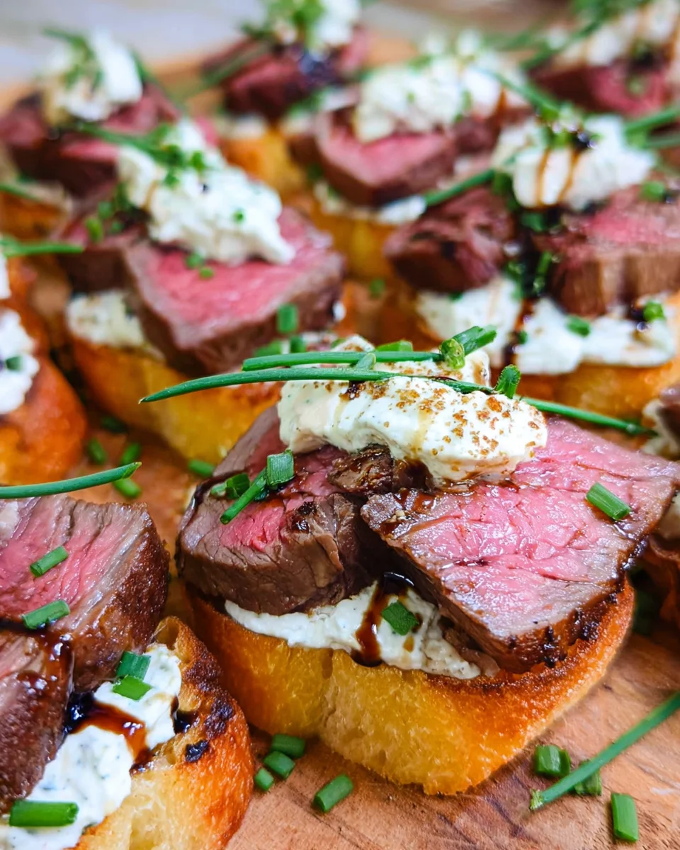 Easy Steak Crostini (with Horseradish Sauce)