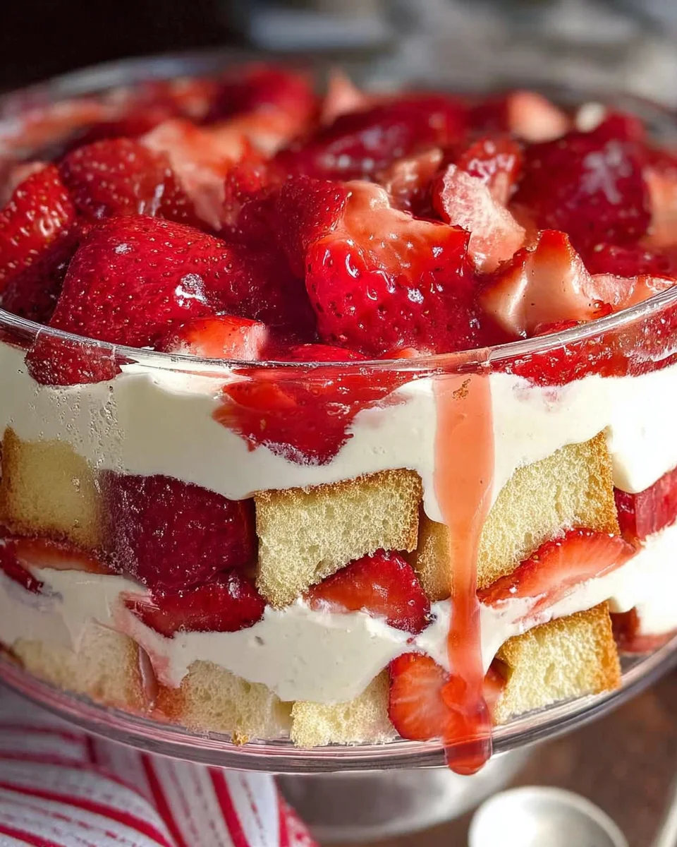 Easy Strawberry Trifle with Pound Cake