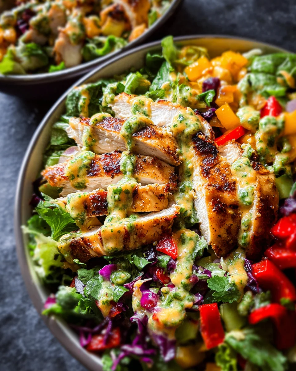 Fiesta Ranch Salad with Salsa Verde Chicken