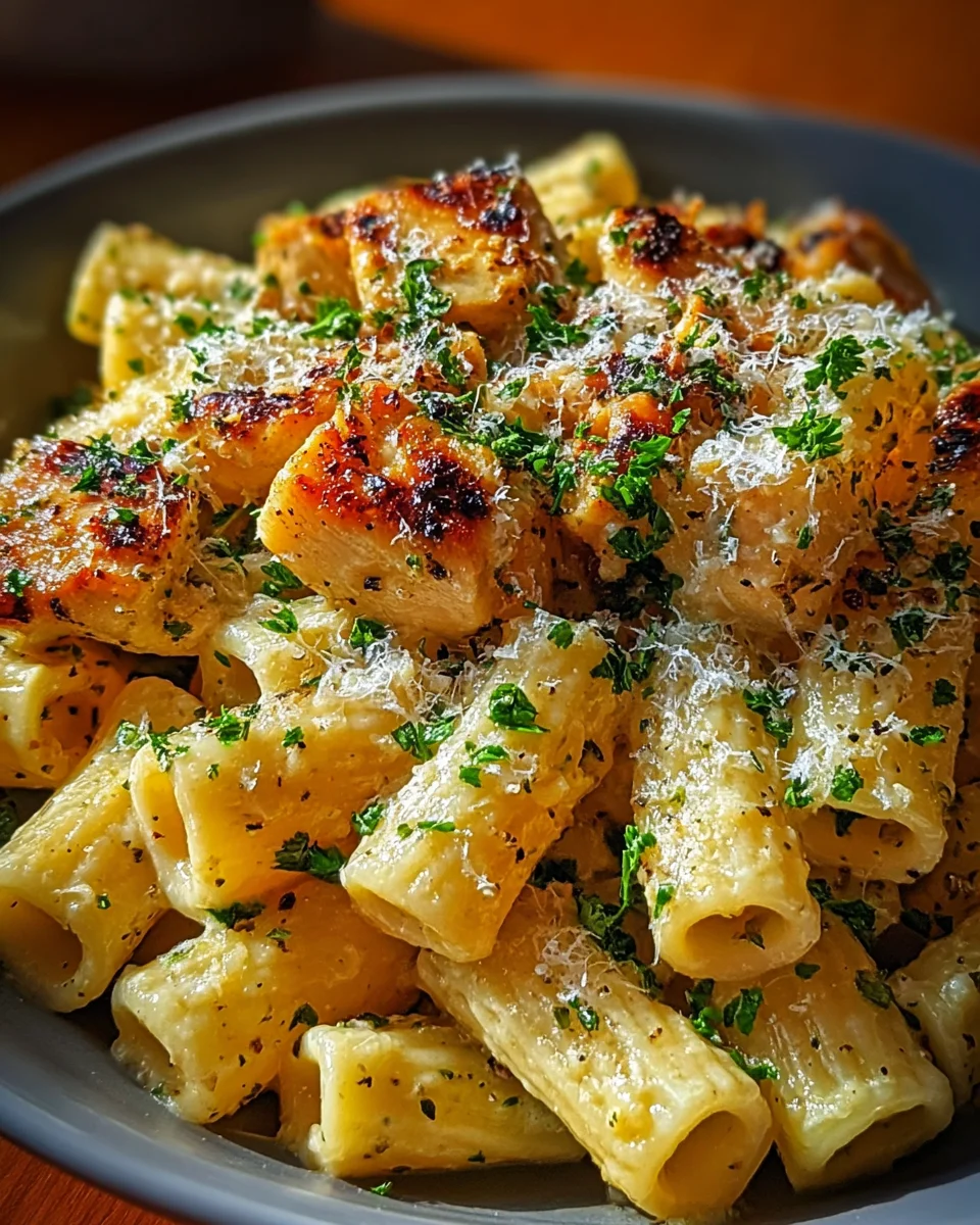 Garlic Butter Chicken with Rigatoni and Parmesan