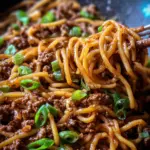 Ground Beef Mongolian Noodles
