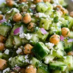 Herby Cucumber Salad with Feta and Chickpeas