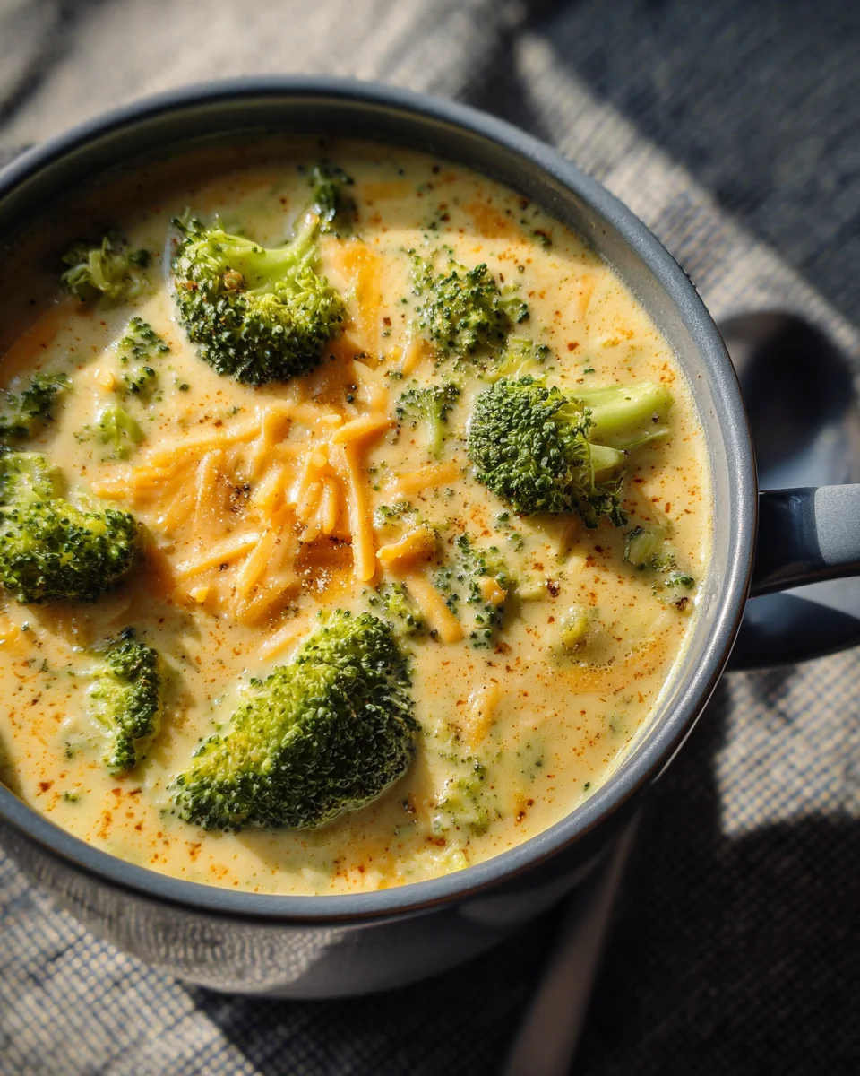High Protein Broccoli Cheddar Soup