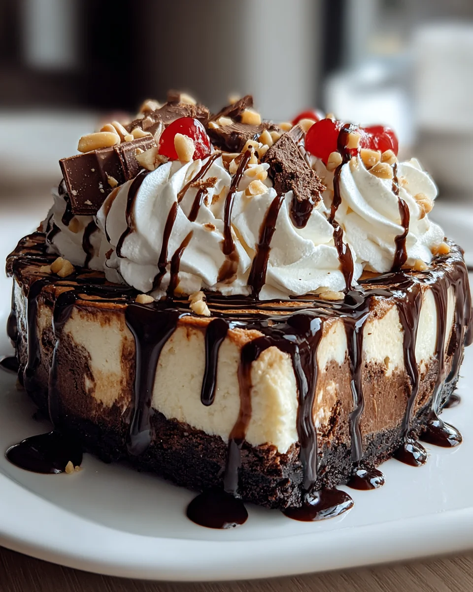 Hot Fudge Sundae Brownie Cheesecake