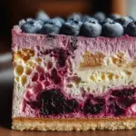 Lemon Blueberry Shortbread Mousse Cake