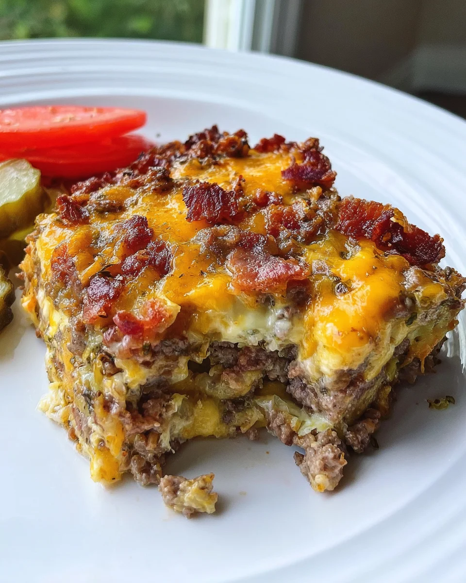 Low-Carb Bacon Cheeseburger Casserole