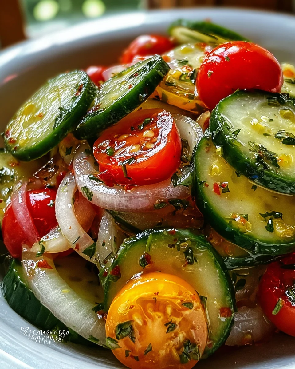 Marinated Cucumbers, Onions, and Tomatoes