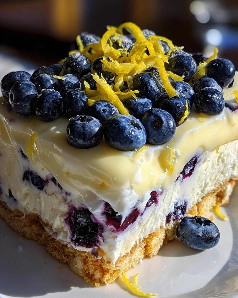 No-Bake Lemon dazzling Blueberry cream Cake