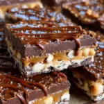 No Bake Crispy Snickers Bars