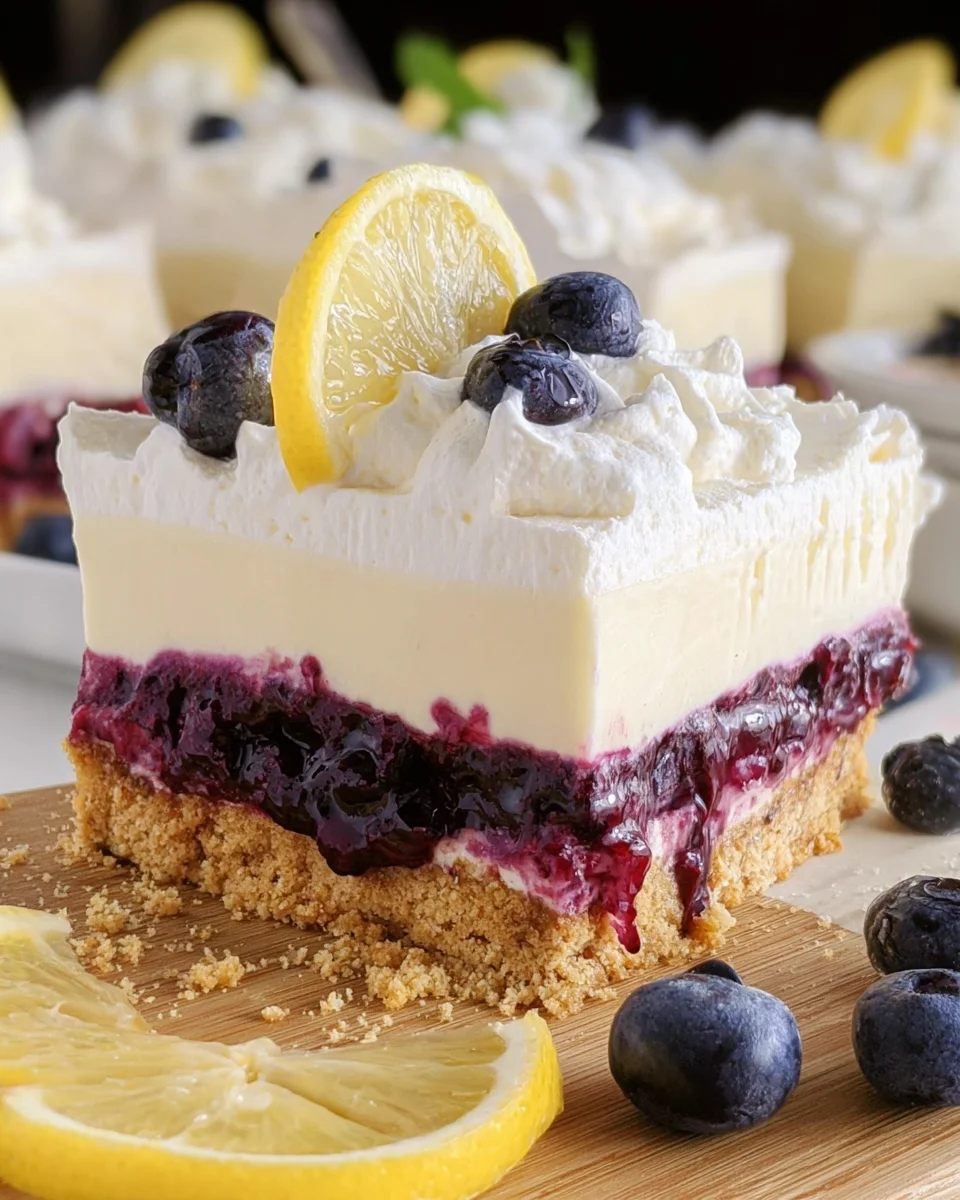 No Bake Lemon Blueberry Dessert