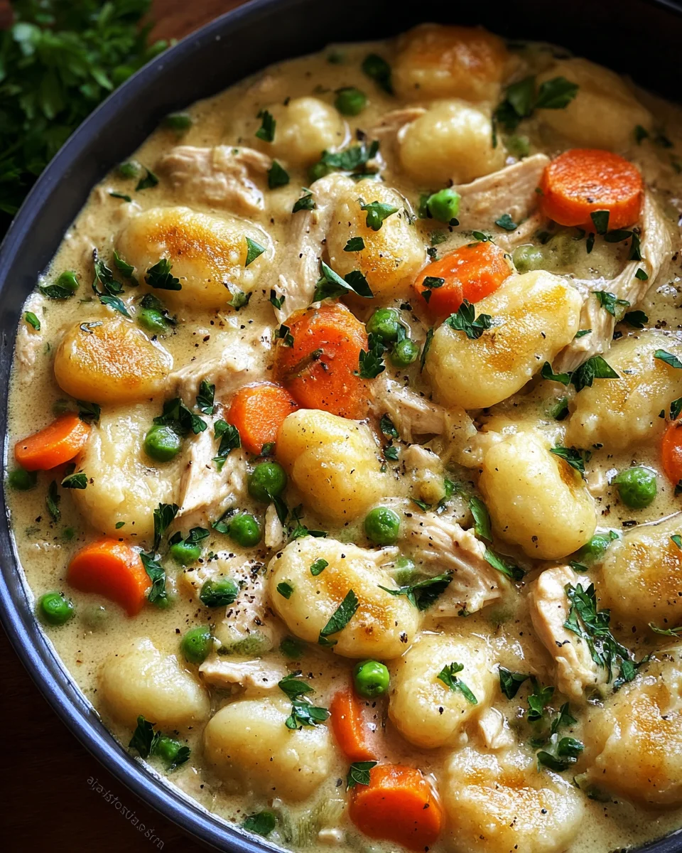One Pot Gnocchi Chicken Pot Pie
