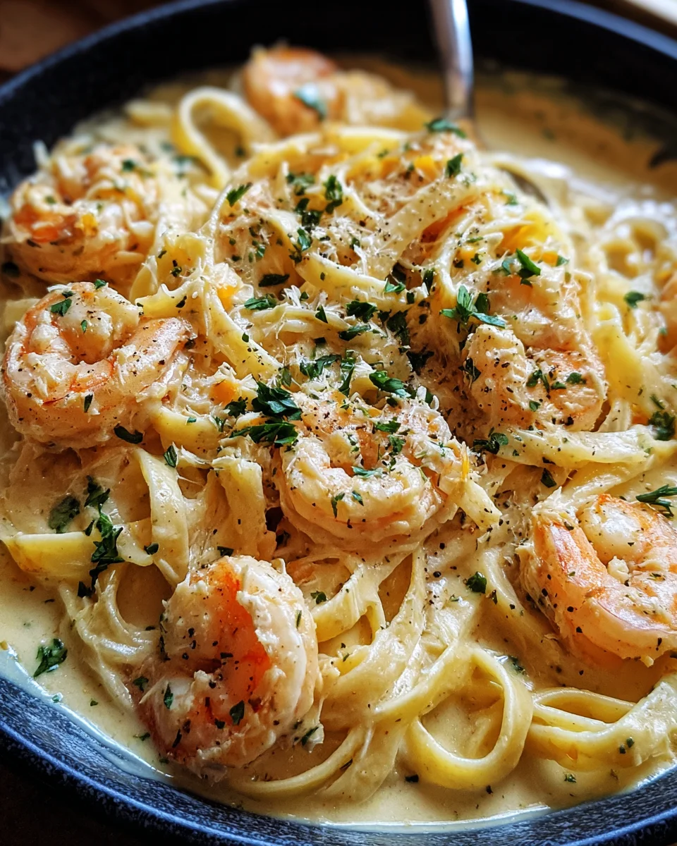 One Pot Shrimp and Crab Alfredo