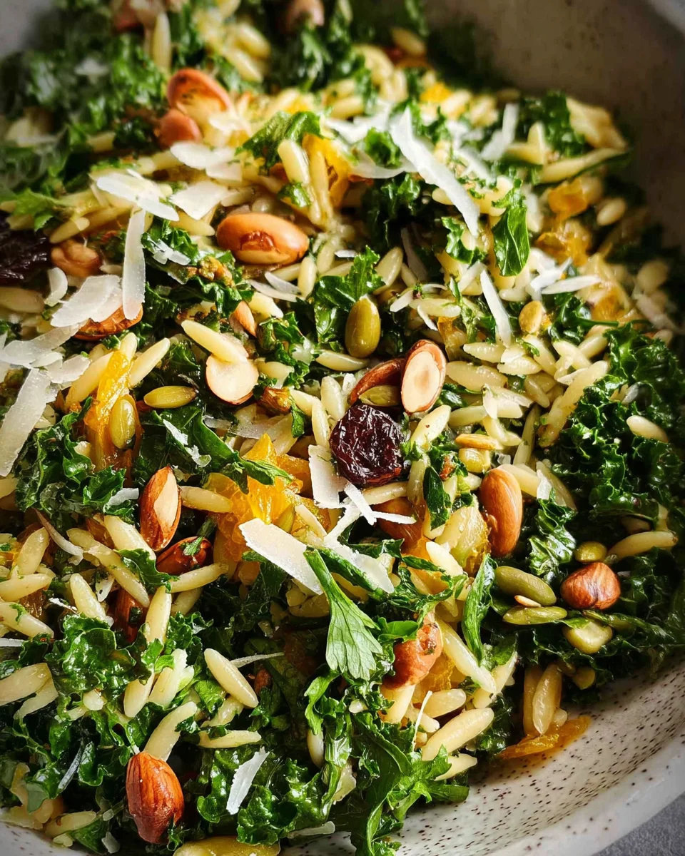 Orzo Kale Salad with Lemon Vinaigrette