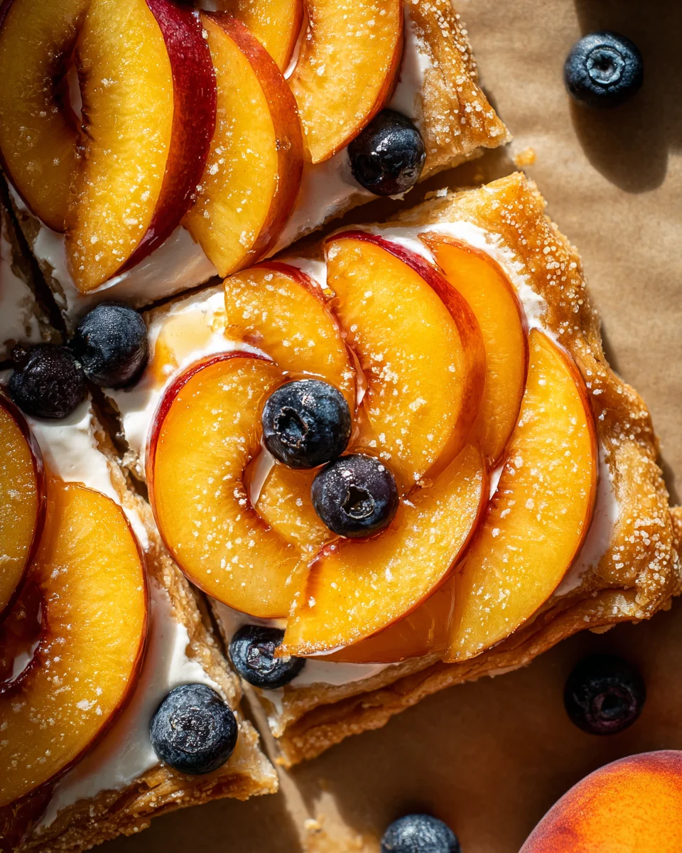Peaches and Cream Puff Pastry Tart