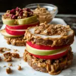 Peanut Butter Apple Sandwiches with Granola