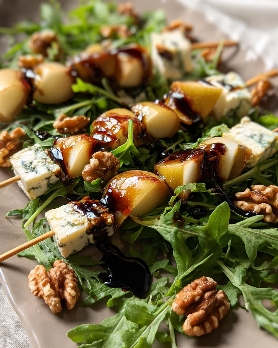 Pear & Brie Cheese Salad Skewers