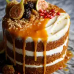 Pumpkin Cake with Cream Cheese Frosting and Salted Caramel Drizzle