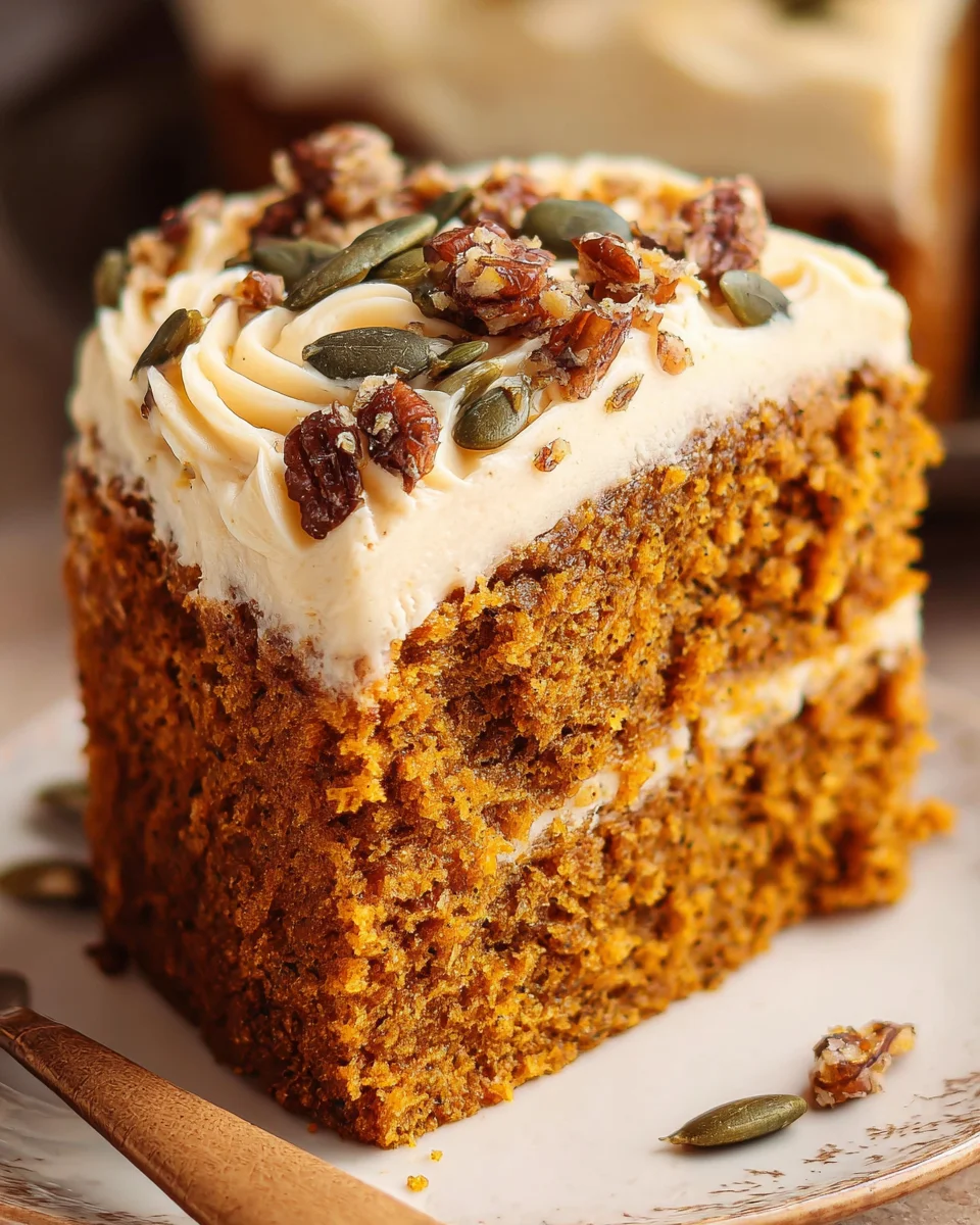 Pumpkin Spice Cake with Brown Sugar Cream Cheese Frosting