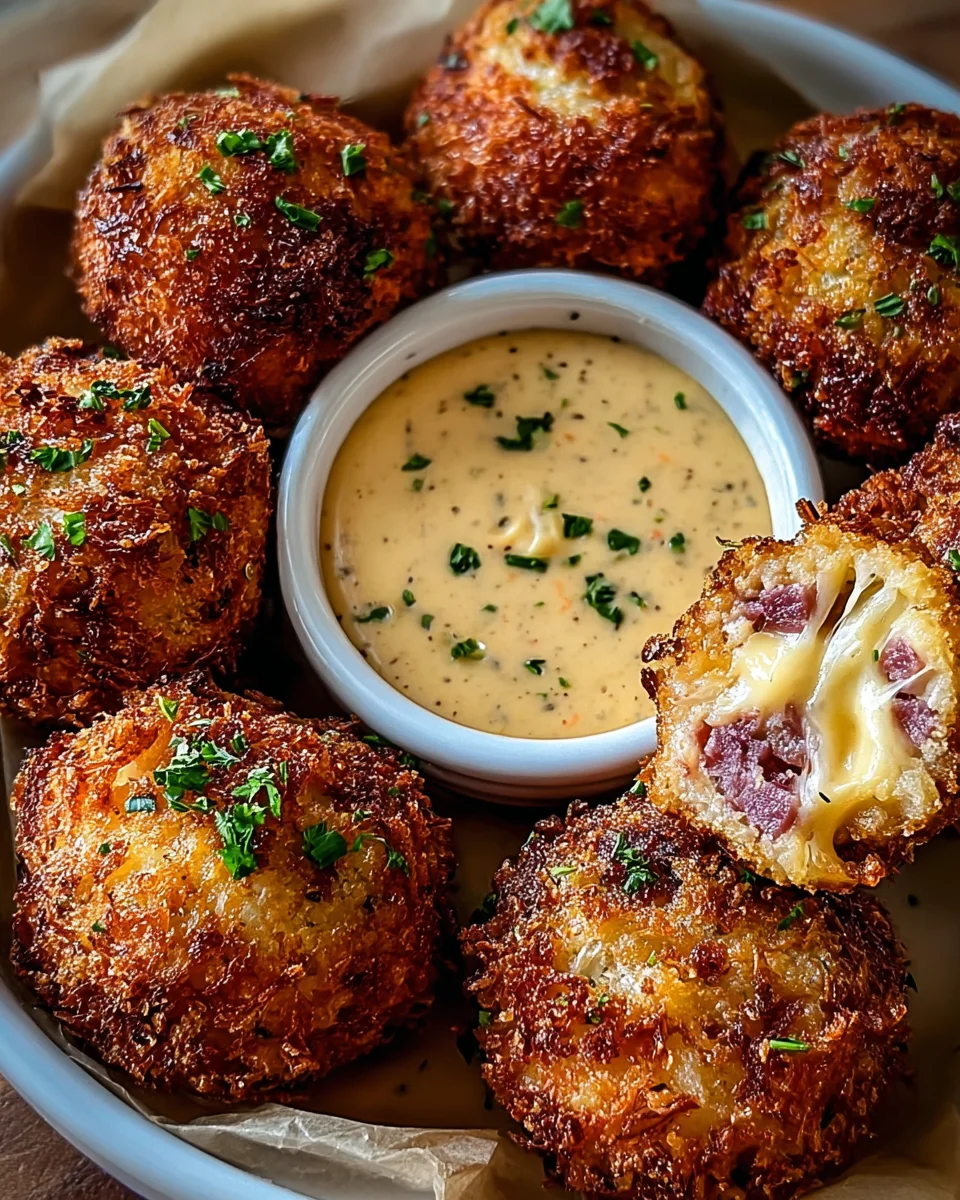 Reuben Balls with Spicy Thousand Island Dipping Sauce