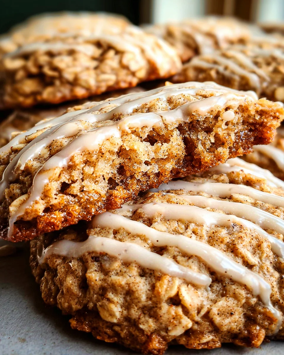 Seriously Thick & Chewy Chai Oatmeal Cookies with Maple Glaze
