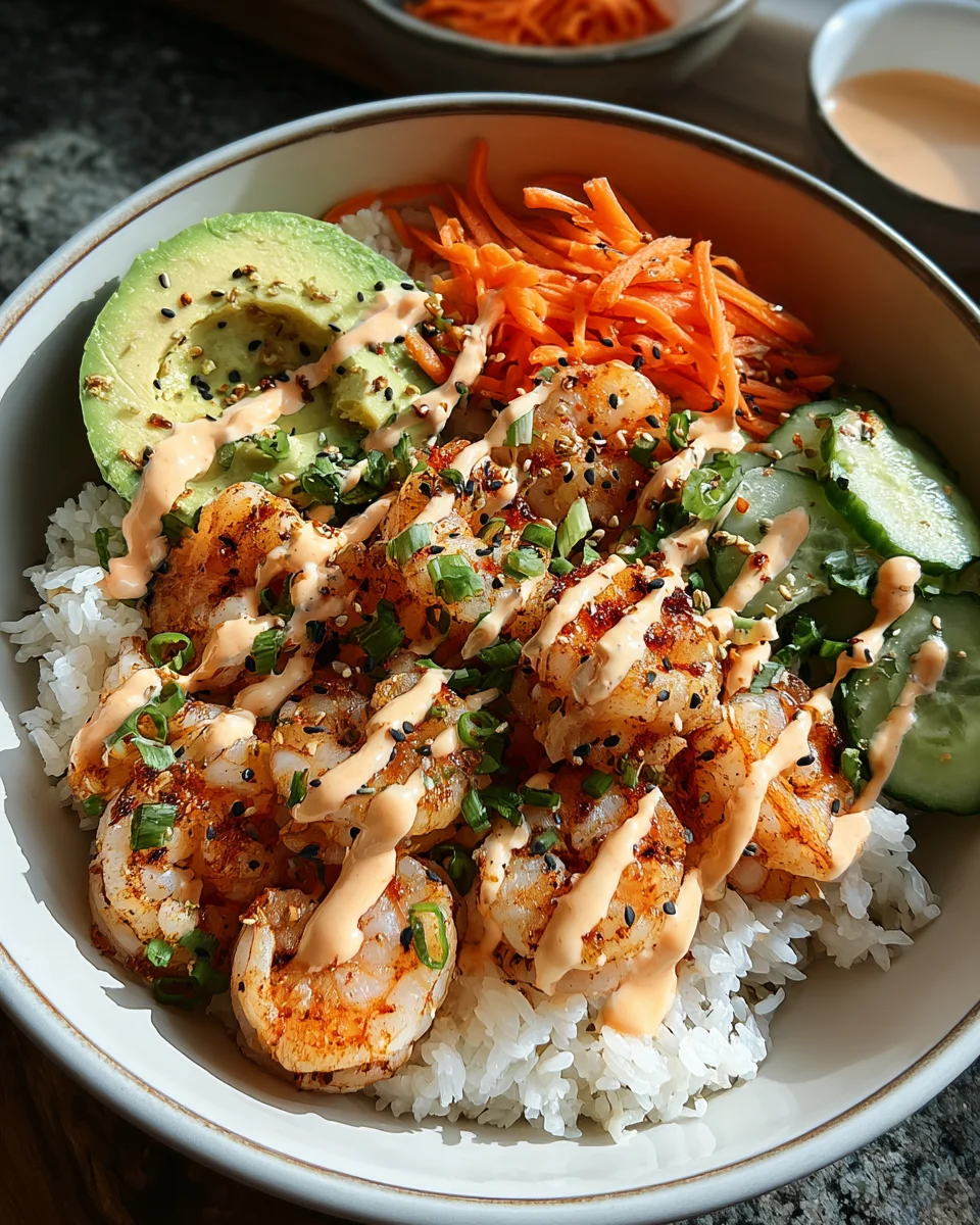 Shrimp Rice Bowls with Spicy Mayo