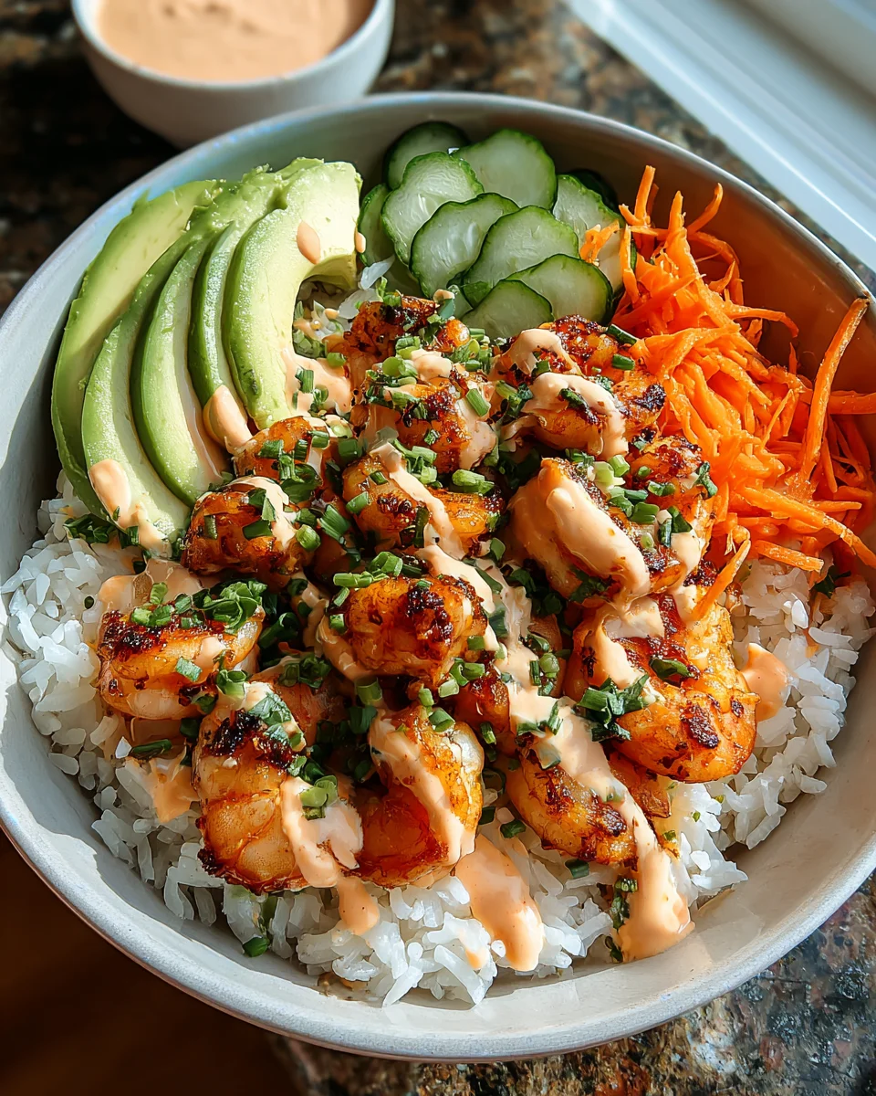 Shrimp Rice Bowls with Spicy Mayo