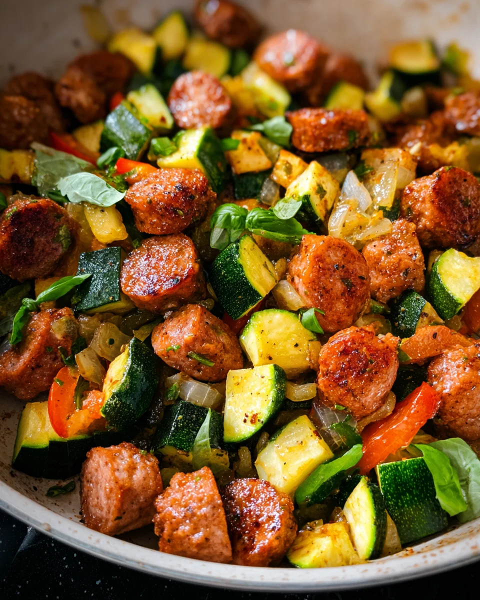 Skillet Sausage and Zucchini