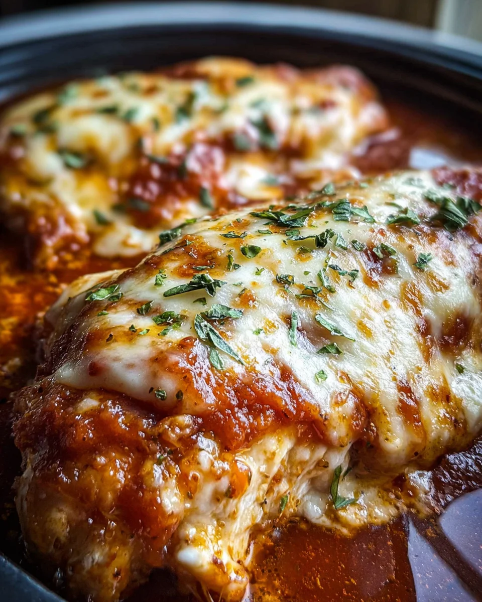 Slow Cooker Cheesy Mozzarella Chicken